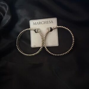 Marchesa Hoop Earrings with Glass Pearls